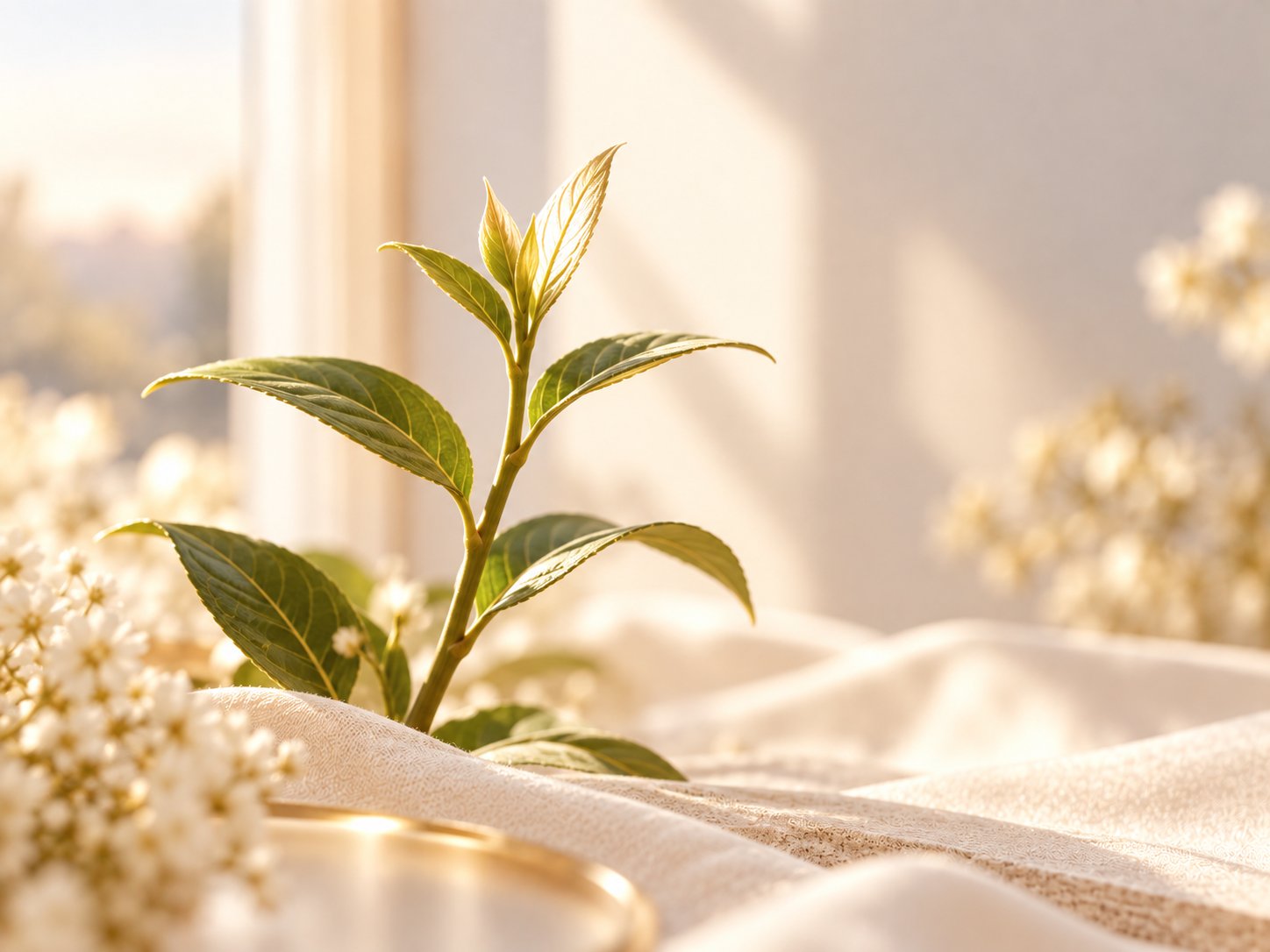 Jeune plante en croissance baignée de lumière naturelle